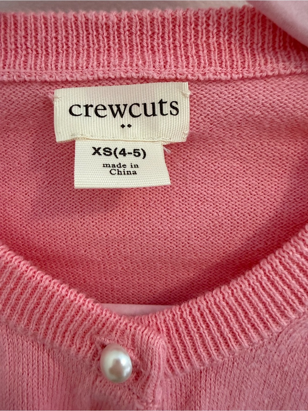 Crewcuts Girls Pearl-Button Pink Knit Cardigan Size 4/5 - Picture 3 of 4